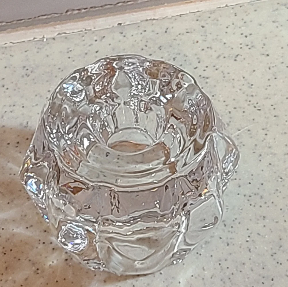 Vintage Clear Glass Candle Holder
